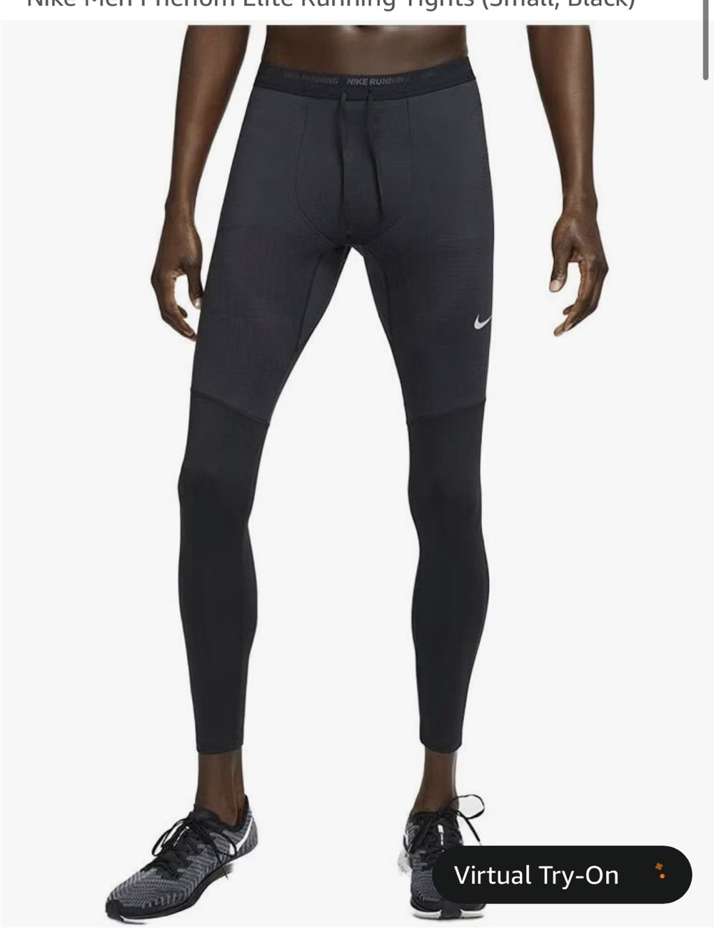 Nike Men’s Small Running Tights Black with White Swoosh, NWOT
